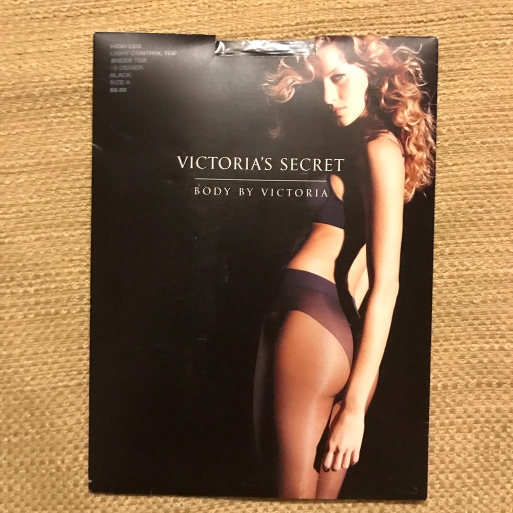 NWT Victoria’s Secret Control Top Hosiery Black